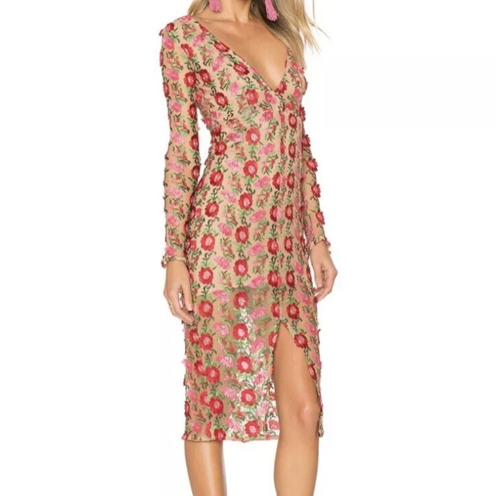 For Love and Lemons Amelia Midi Dress Size XS MINT